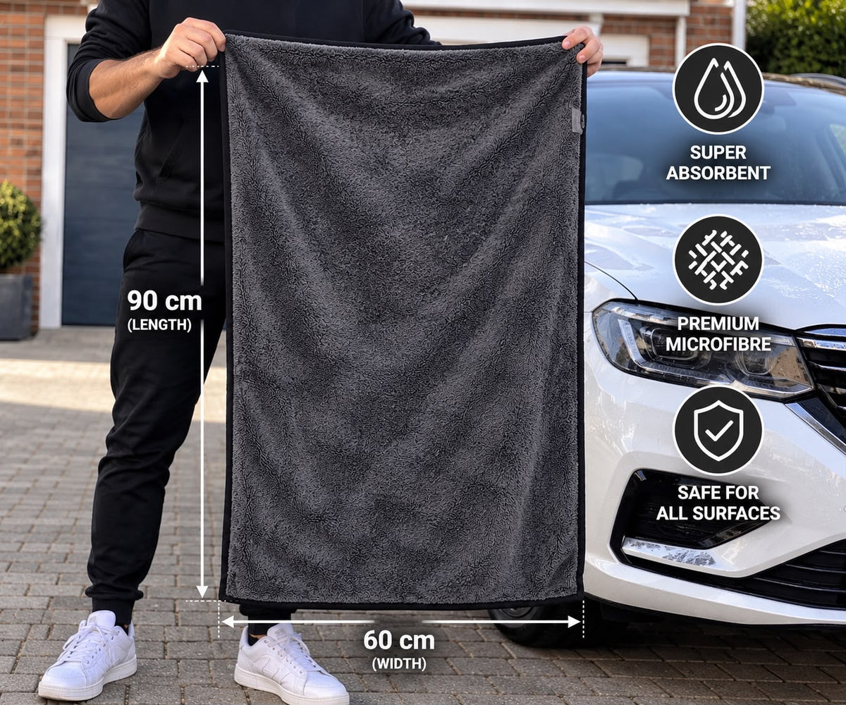 EDU Detailing Microfibre Car Drying Towel 850 GSM – 60 x 90cm | Premium Car Drying & Detailing Towel