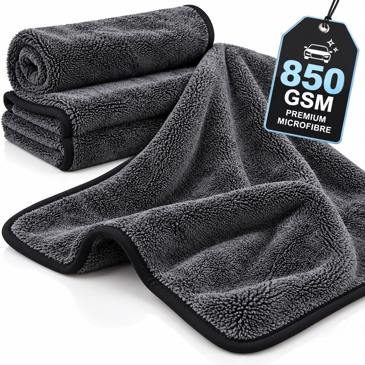 EDU Detailing Microfibre Car Drying Towel 850 GSM – 60 x 90cm | Premium Car Drying & Detailing Towel